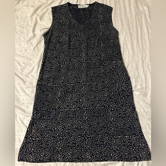 2 way beautiful tie dress- Navy blue with cream speckles- excellent condition - Picture 4 of 11
